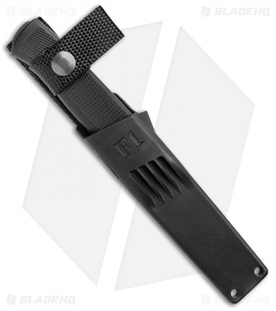 Fallkniven F1 Pilot Survival Left Fixed Blade Knife Black Thermorun (3.8" Black)