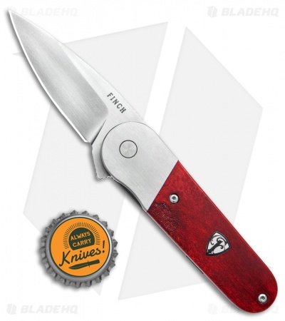 Finch Cherry Bomb Frame Lock Knife Fire Red Resin (2.6" Satin)