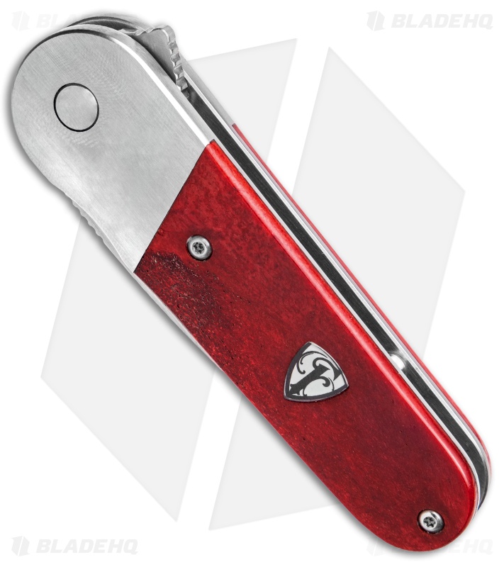 Finch Cherry Bomb Frame Lock Knife Fire Red Resin (2.6" Satin)