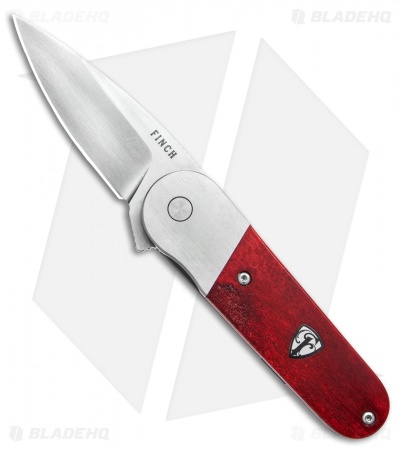 Finch Cherry Bomb Frame Lock Knife Fire Red Resin (2.6" Satin)