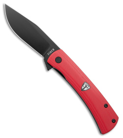 Finch Knife Co. Halo Red Head Liner Lock Knife Red G-10 (3.1" Black 14C28N)