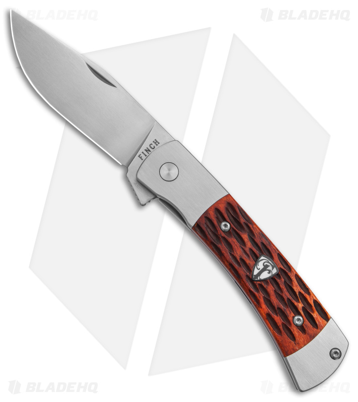 Finch Knives Model 1934 Frame Lock Knife Jigged Bone (3" Satin)