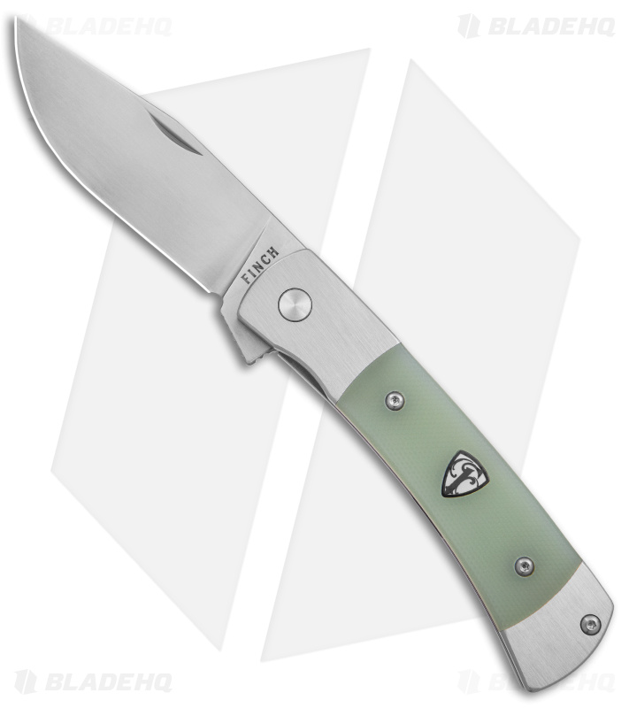 Finch Knives Model 1934 Frame Lock Knife Ghost Green G-10 (3" Satin)