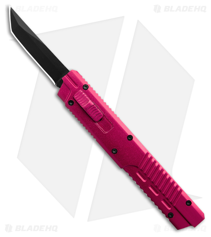 Firecracker XL Pink DA/OTF Automatic Knife - Tanto Black - Blade HQ