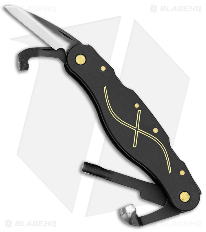 Flexcut Pocket Jack for Carvin' Pocket Knife Black Gold Aluminum (4-in-1) JKN89