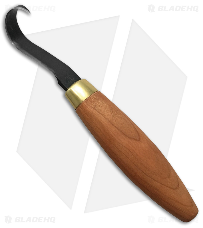 Flexcut Single Bevel Sloyd Hook Carving Knife Brown Cherry Wood (1.50" Black)