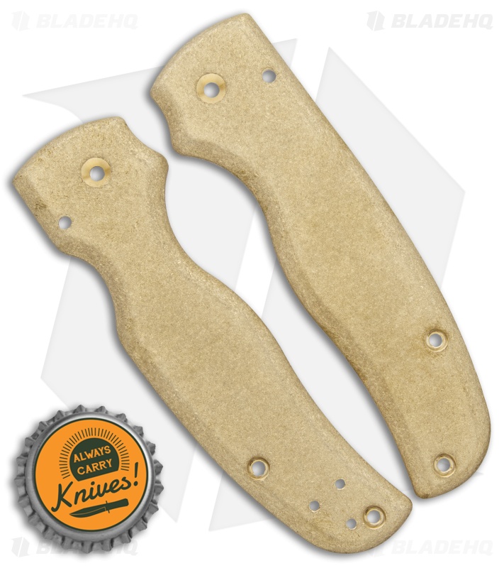 Flytanium Custom Brass Scales for Spyderco Shaman - Stonewash