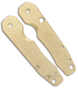 Flytanium Brass Smock Scales for Spyderco Smock - Stonewash