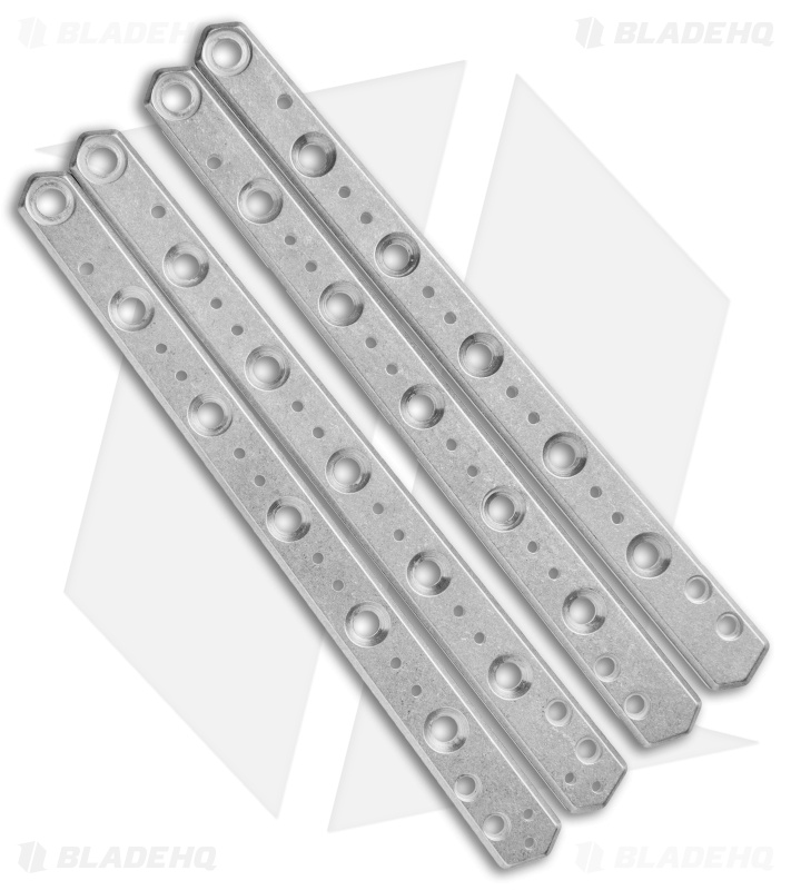 Flytanium Custom Titanium Scales for Kershaw Lucha Knife Balisong - Stonewash