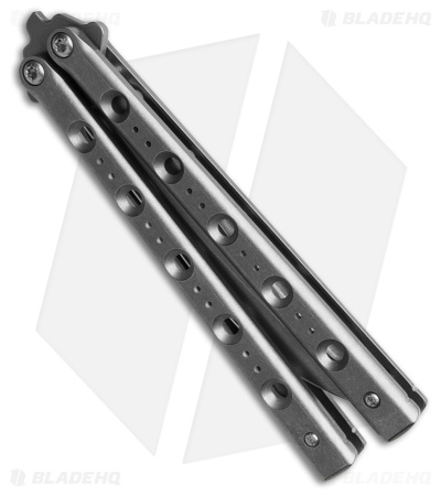 Flytanium Fly One Balisong Knife Stonewash Titanium (4.25" Stonewash)