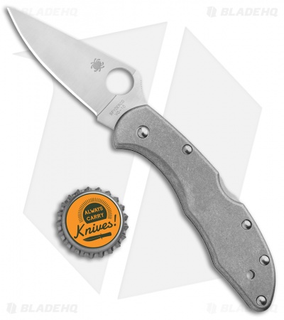 Flytanium Titanium Scales + Spyderco Delica Knife (2.9" Satin)
