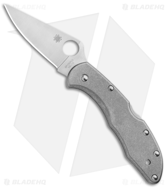Flytanium Titanium Scales + Spyderco Delica Knife (2.9" Satin)