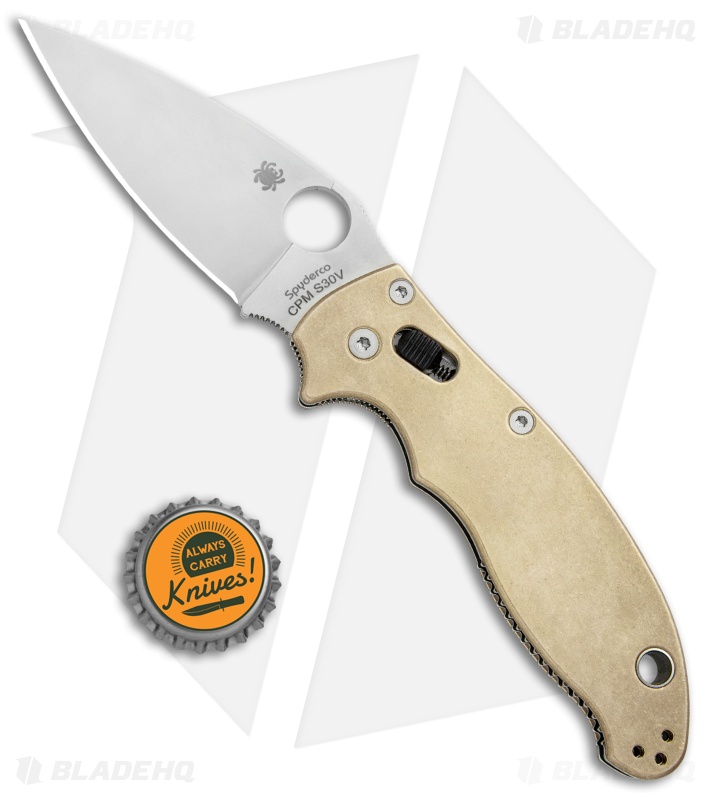 ナカムラ　TP　エリアマスター　スリキズあり　キラ光もの　M50402 Spyderco Manix 2 - Flytanium Brass Scales | Brass | Blade HQ