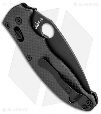 Flytanium Carbon Fiber Scales + Spyderco Manix 2 Knife (3.4" Black)