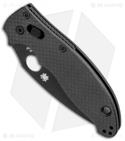 Flytanium Carbon Fiber Scales + Spyderco Manix 2 Knife (3.4" Black)