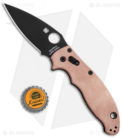 Flytanium Copper Scales + Spyderco Manix 2 Knife (3.4" Black)