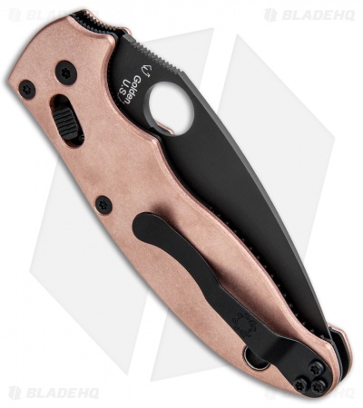 Flytanium Copper Scales + Spyderco Manix 2 Knife (3.4" Black)