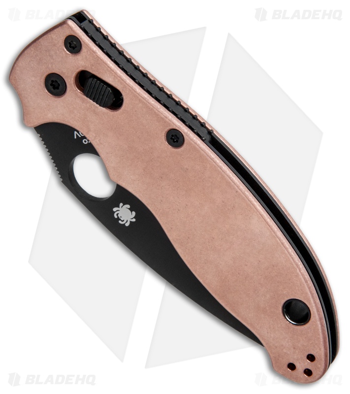 Flytanium Copper Scales + Spyderco Manix 2 Knife (3.4" Black)