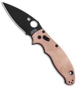 Flytanium Copper Scales + Spyderco Manix 2 Knife (3.4" Black)