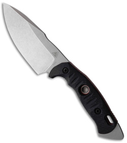 Fobos Knives Alaris 3V Fixed Blade Knife Black/Red Micarta (5" Stonewash)