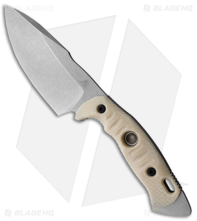 Fobos Knives Alaris 3V Fixed Blade Knife Ivory Paper Micarta (5" Stonewash)