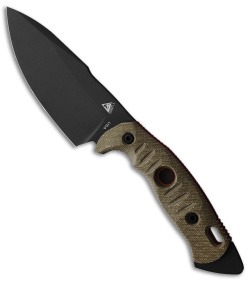 Fobos Knives Alaris 3V Fixed Blade Knife OD Green/ Orange Micarta (5" Black)