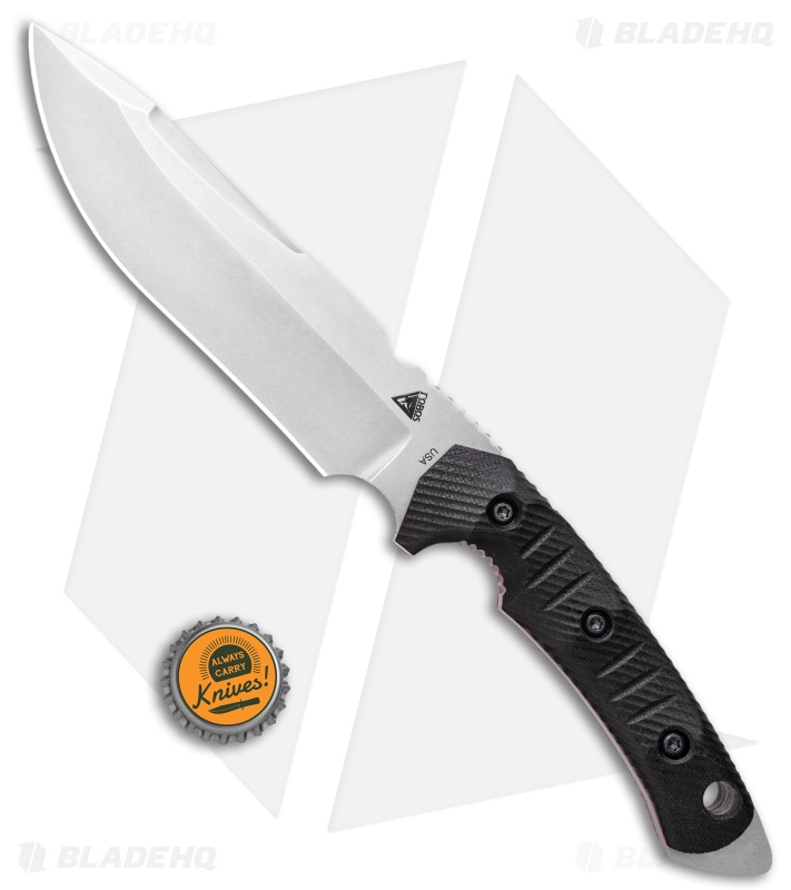 FOBOS Tier1-C Fixed Blade Knife Black Canvas Micarta/Red Liners (6.5" SW)