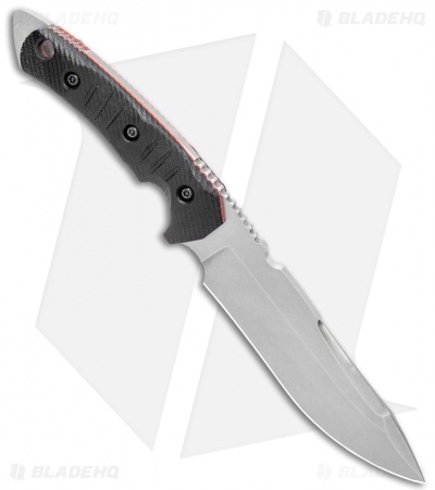 FOBOS Tier1-C Fixed Blade Knife Black Canvas Micarta/Red Liners (6.5" SW)