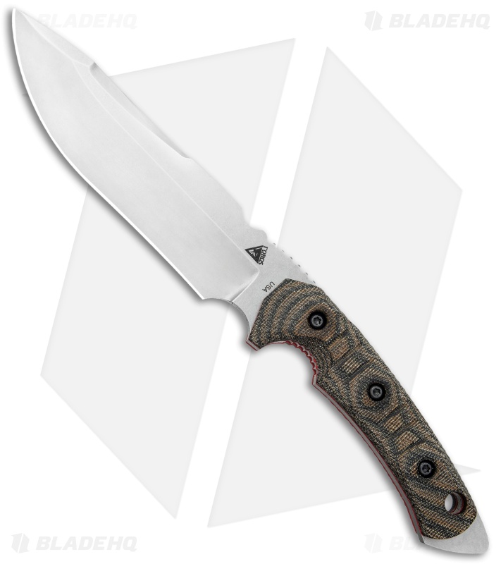 FOBOS Tier1-C Fixed Blade Knife Camo Canvas Micarta/Red Liners (6.5" SW)