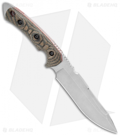 FOBOS Tier1-C Fixed Blade Knife Camo Canvas Micarta/Red Liners (6.5" SW)