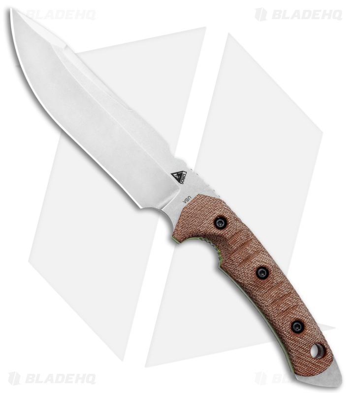 FOBOS Tier1-C Fixed Blade Knife Natural Micarta/Green Liners (6.5" SW)