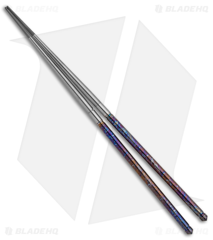 Foltsum 2-Piece Takedown Chopsticks Satin Ti w/ Pouch