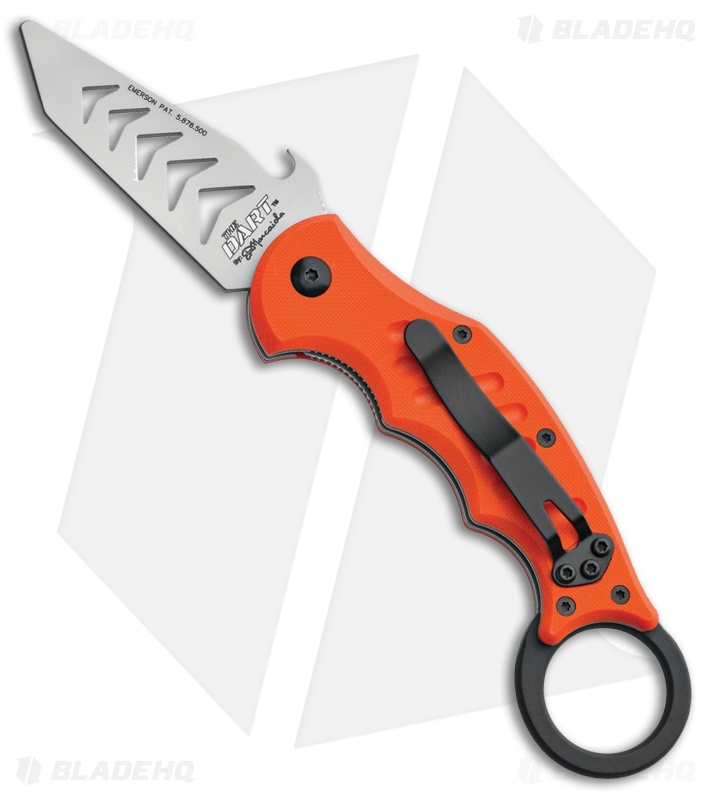 Fox Knives Dart Karambit Trainer Liner Lock Knife Orange G-10 (3.5" Bead Blast