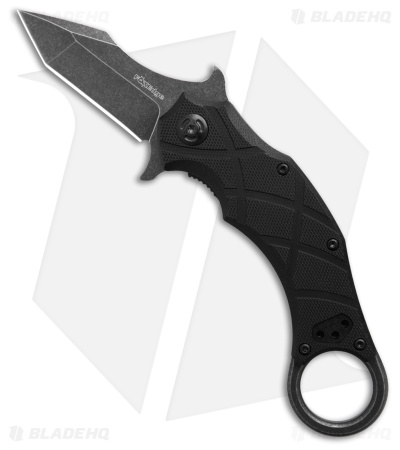 Fox Edge Claw Tanto Liner Lock Knife Black G-10 (2.40" Black Stonewash)