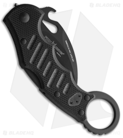 Fox FX-599 XTS Karambit Lock Back Knife Black G-10 (2.5" Black N690Co Serr)