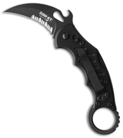 Fox FX-599 XTS Karambit Lock Back Knife Black G-10 (2.5" Black  Serr)*DISC*