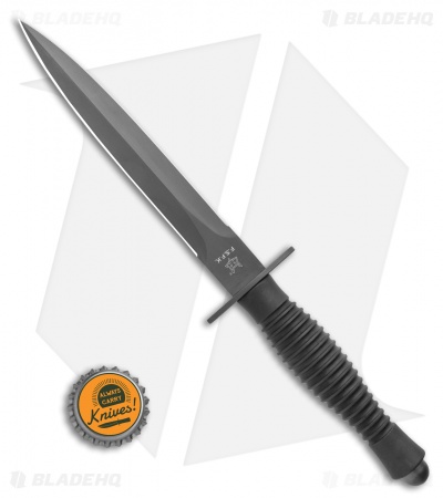 Fox Fairbairn Sykes Fighting Fixed Blade Knife Black Aluminum (6.75" Black)