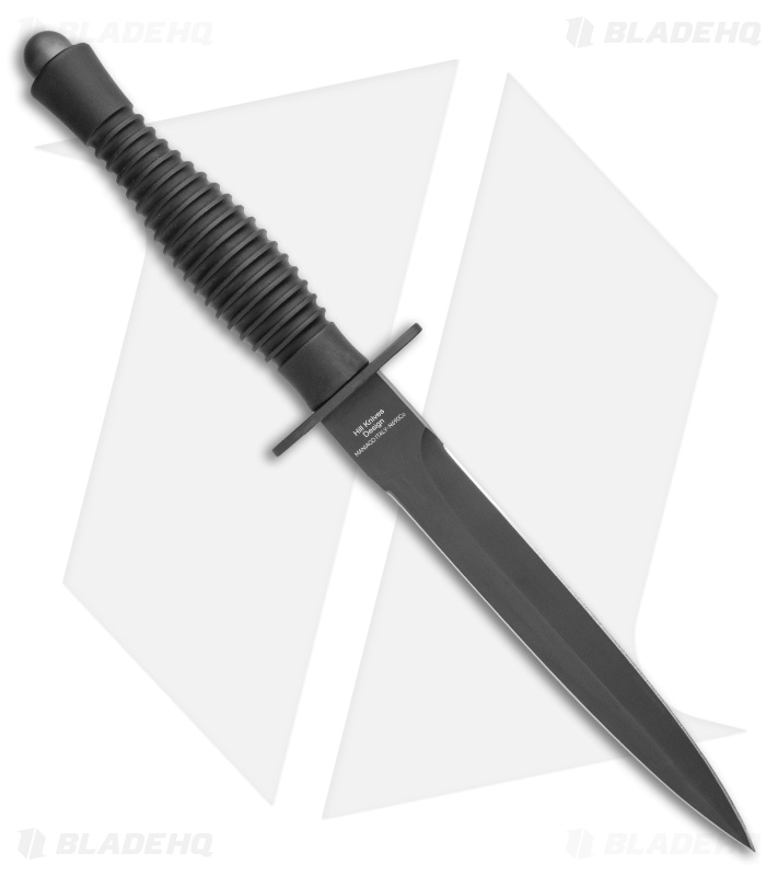 Fox Fairbairn Sykes Fighting Fixed Blade Knife Black Aluminum (6.75" Black)