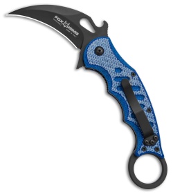 Fox Karambit Folding Knife Blue Twill G-10 (3" Black) 479BLT