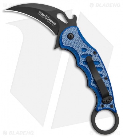 Fox Karambit Folding Knife | Blue Twill G-10 | 479BLT - Blade HQ