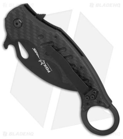 Fox Karambit Liner Lock Knife Carbon Fiber/G-10 (2.75" Black)