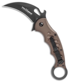 Fox Knives Karambit Folder Knife Brown Aluminum (3.2&quot; Black) | 128615