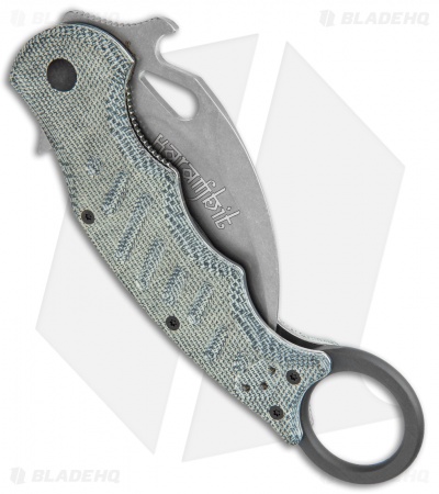 Fox Knives Karambit Folding Knife Black Micarta (3.1" Stonewash) 479MIBSW