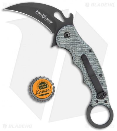 Fox Knives Karambit Folding Knife Black Micarta (3.1" Black) FOX479MIB