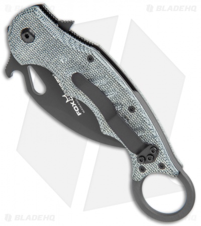 Fox Knives Karambit Folding Knife Black Micarta (3.1" Black) FOX479MIB