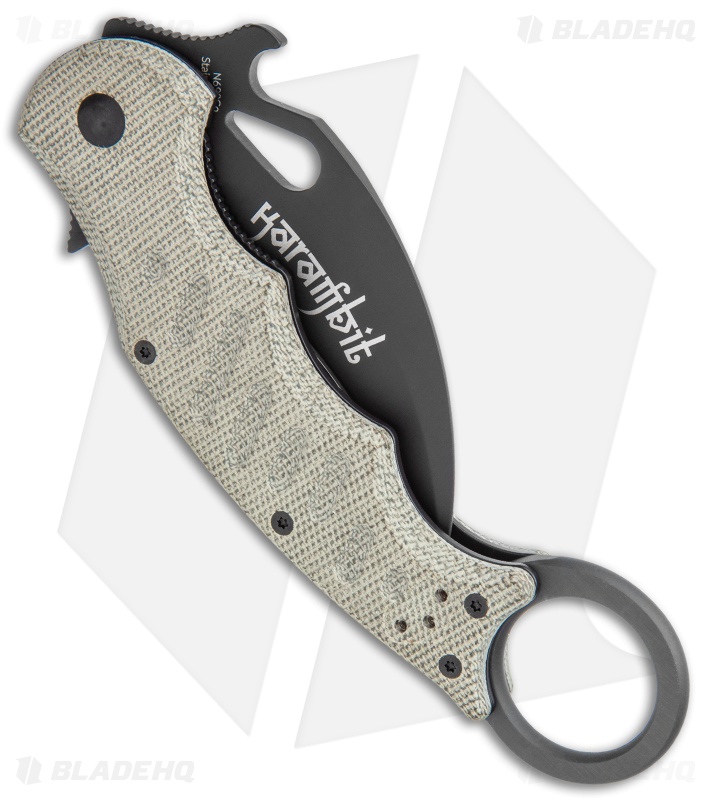  Fox Knives Karambit Folding Knife Green Micarta (3.1" Black) FOX479MI