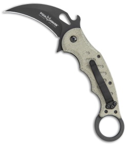  Fox Knives Karambit Folding Knife Green Micarta (3.1" Black) FOX479MI