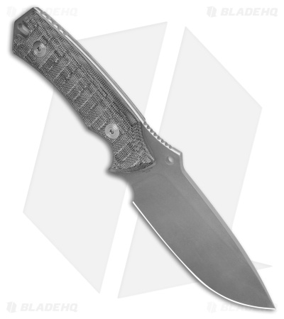 Fox Knives Oxylos Fixed Blade Knife Black Canvas Micarta (4.6" SW)