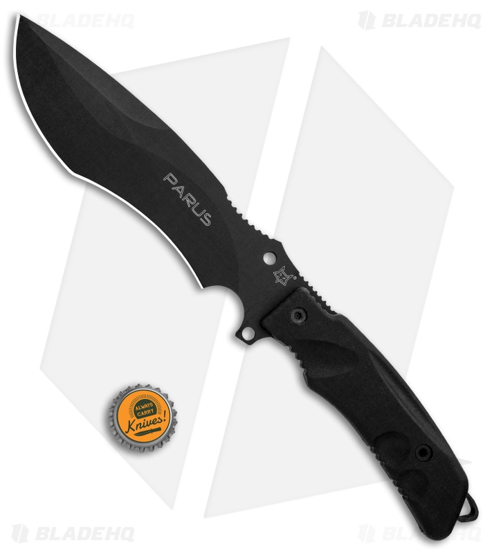 Fox Knives Parus Fixed Blade Knife & Survival Kit Black Forprene (6.8" Black)