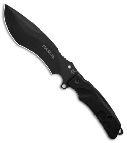 Fox Knives Parus Fixed Blade Knife & Survival Kit Black Forprene (6.8" Black)